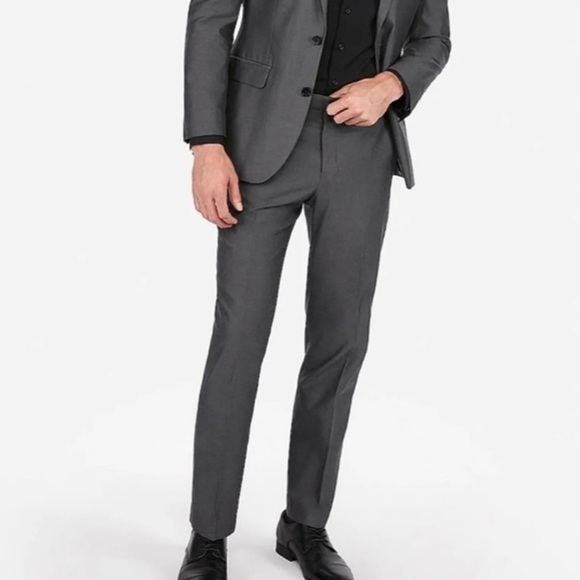 COPY - Classic Charcoal Gray Oxford Cotton Suit Pant NWT! Express trousers W42 … - Picture 2 of 4